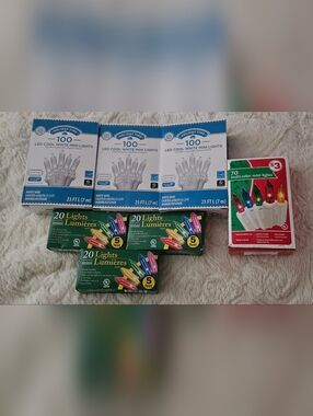 7 Pkgs Of Mini Mixed Christmas String Lights Bundle